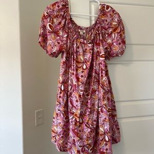 Multi color pattern mini dress